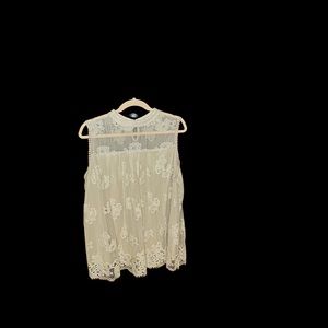 Lace Blush Detailed Lined Sleeveless Top 2XL